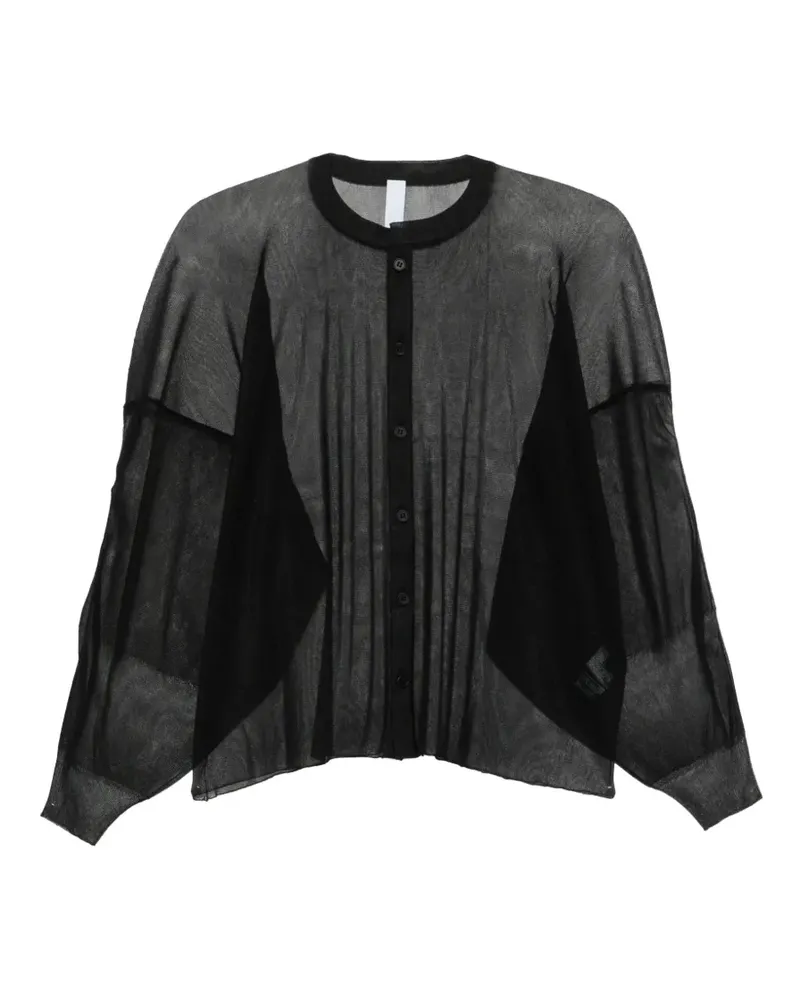 CFCL Cascade lucent buttoned panelled top - Schwarz Schwarz