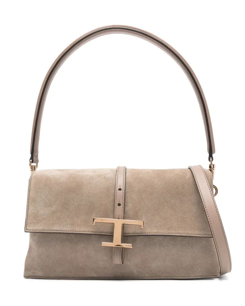 TOD'S mini T Timeless flap shoulder bag - Braun Braun