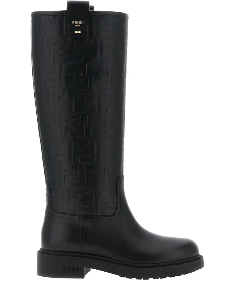 Fendi Filo Stiefel mit eingeprägtem Muster - Schwarz Schwarz