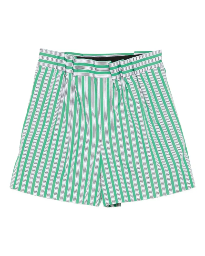 Loewe Gestreifte Shorts mit Falten - Grün Grün