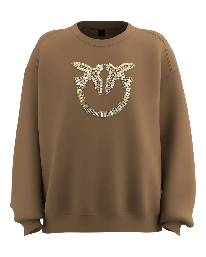 Pinko Sweatshirt mit Vogelverzierung - Braun Braun