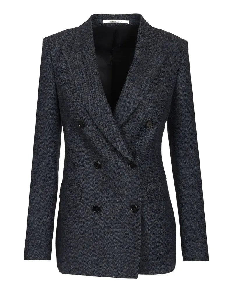 Tagliatore Doppelreihiger Paris Blazer mit Fischgrätenmuster - Grau Grau