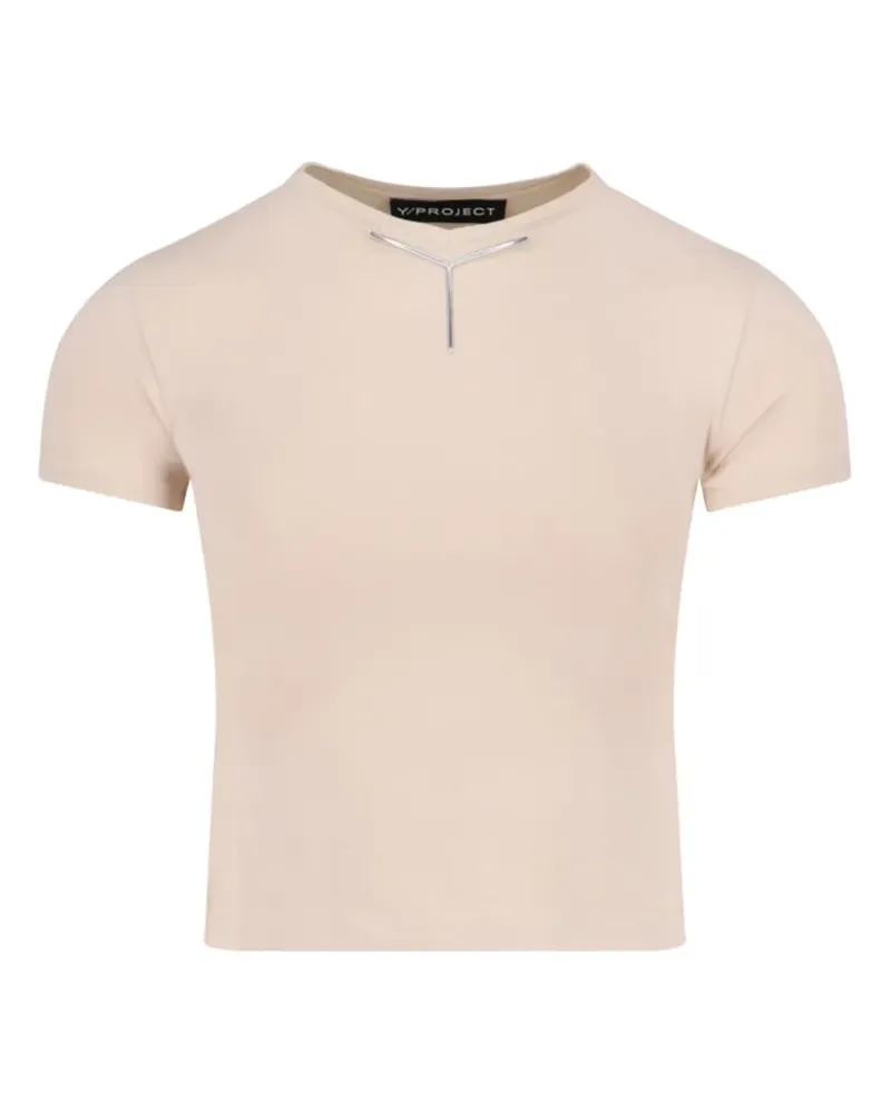 Y/PROJECT T-Shirt mit Logo-Applikation - Nude Nude