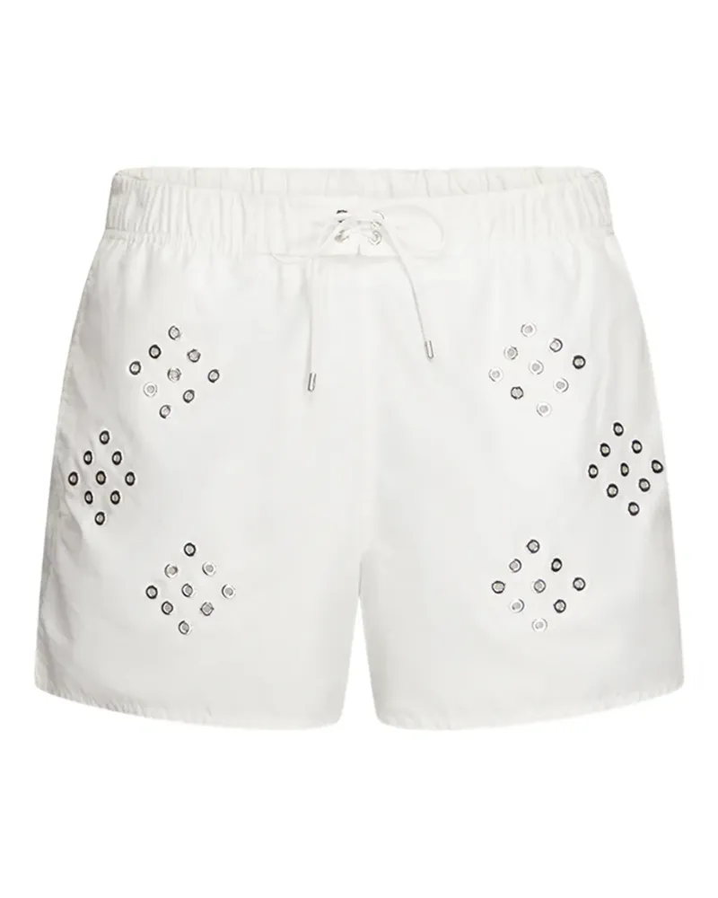 Ludovic de Saint Sernin eyelets swim shorts - Weiß Weiß