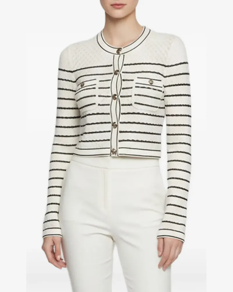 Sandro crochet striped cardigan - Weiß Weiß