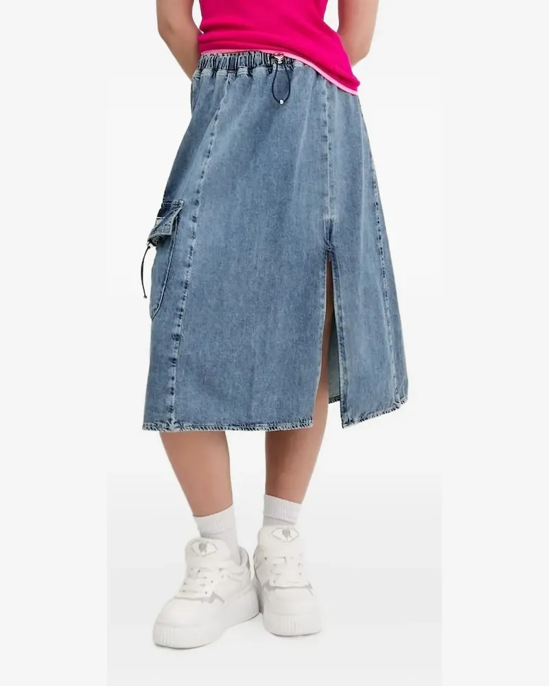 Moschino Jeans-Midirock mit Kordelzug - Blau Blau