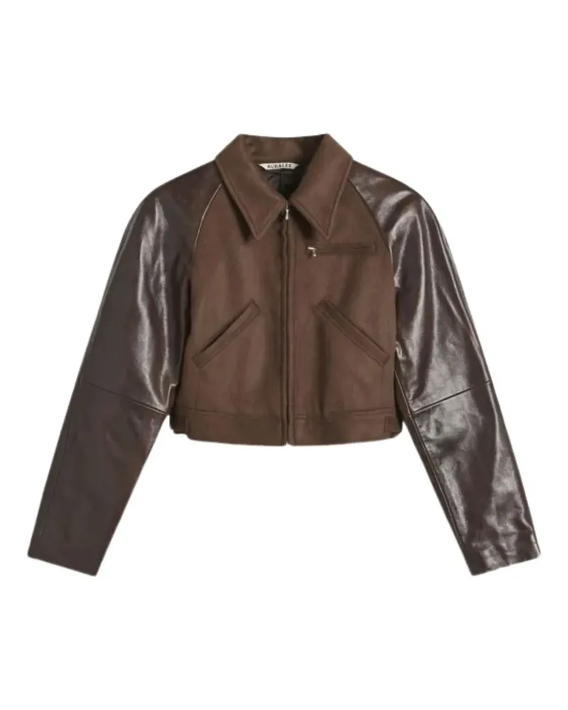 AURALEE pointed-colar jacket - Braun Braun