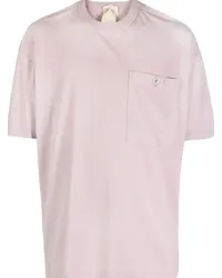 Ten c T-Shirt mit Logo-Patch Rosa