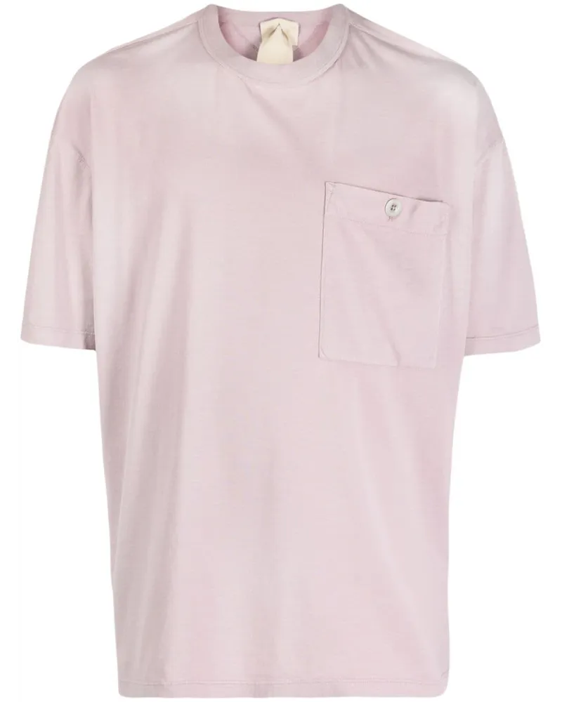 Ten c T-Shirt mit Logo-Patch Rosa