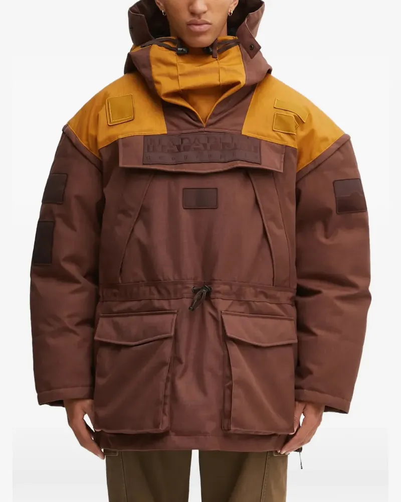 Napapijri Skidoo logo-patch hooded jacket - Braun Braun
