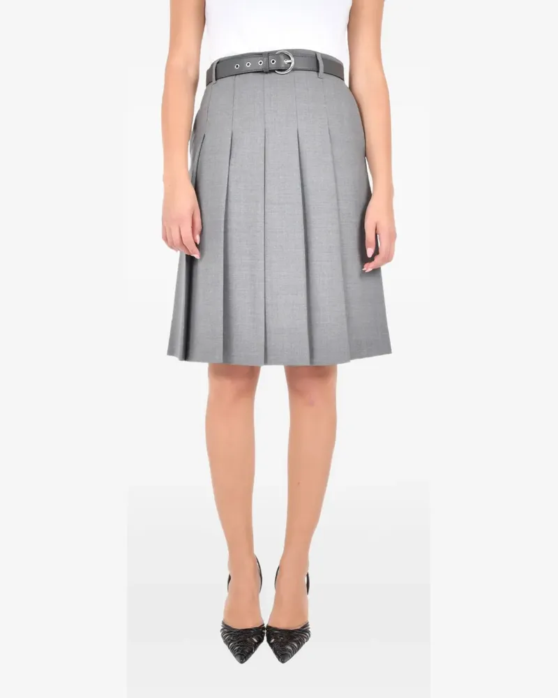 Max Mara Gimmy pleated belted skirt - Grau Grau