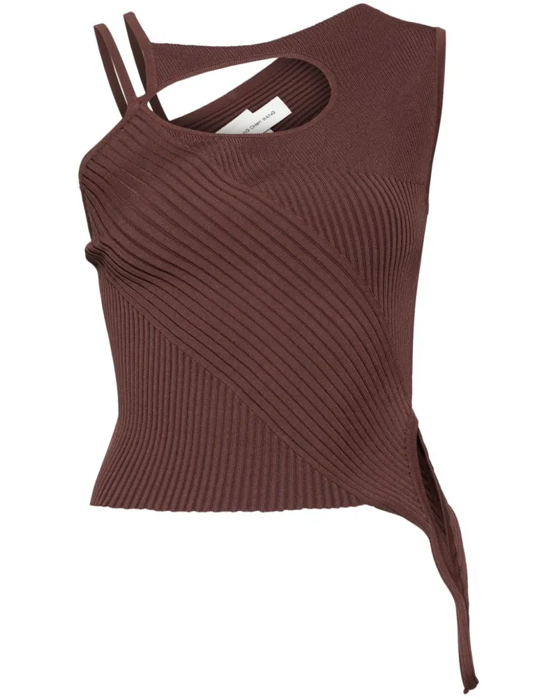 Feng Chen Wang Strickoberteil mit Cut-Out - Braun Braun