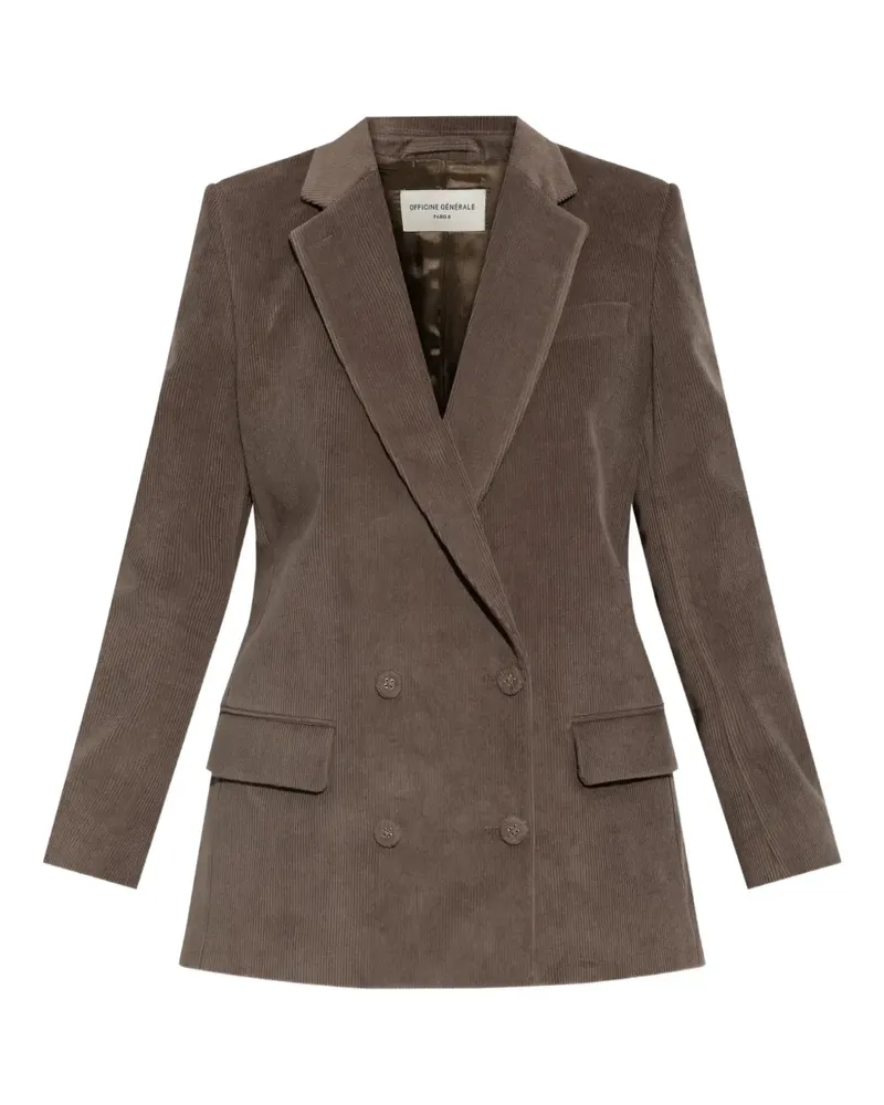 Officine Generale double-breasted corduroy jacket - Nude Nude