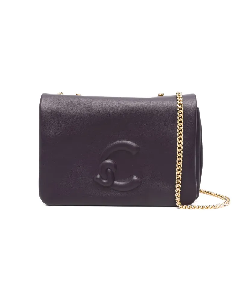 Coccinelle Mini Schultertasche mit Logo-Prägung - Violett Violett