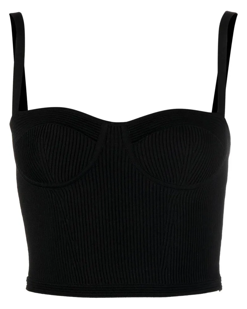 Alexander McQueen Cropped-Top mit Bustier - Schwarz Schwarz