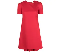 Kleid mit rundem Ausschnitt - Rot