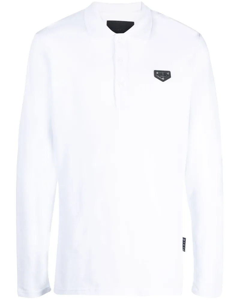 Philipp Plein Poloshirt mit Logo-Schild - Weiß Weiß