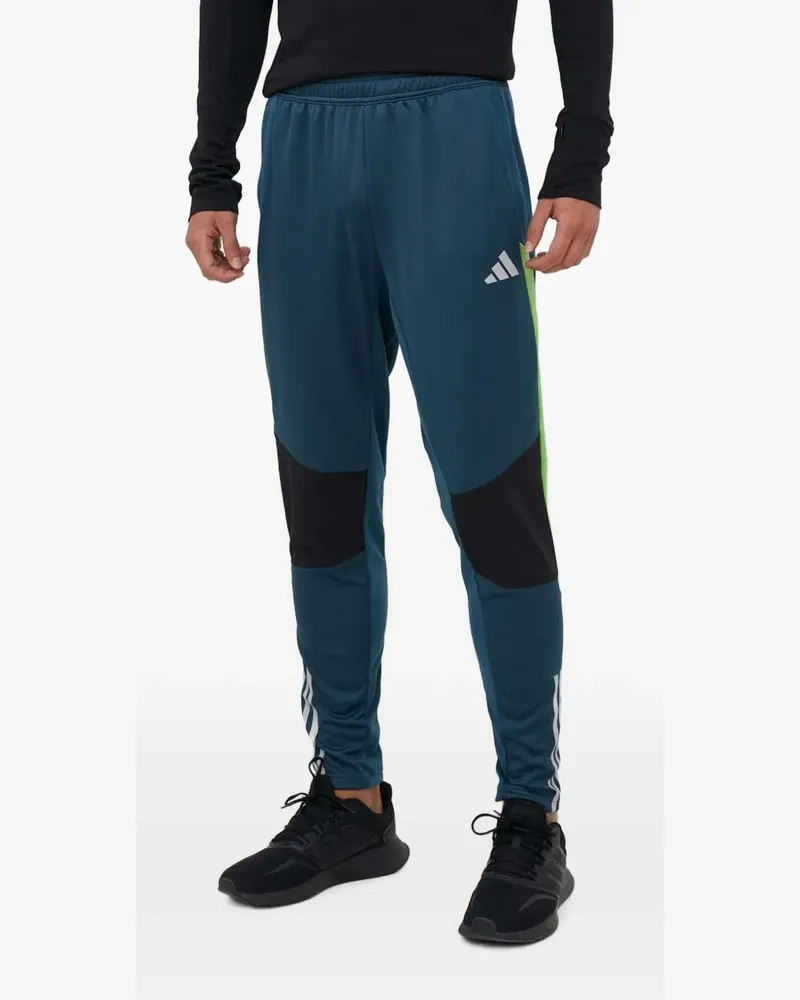 adidas logo-print panelled track pants - Blau Blau