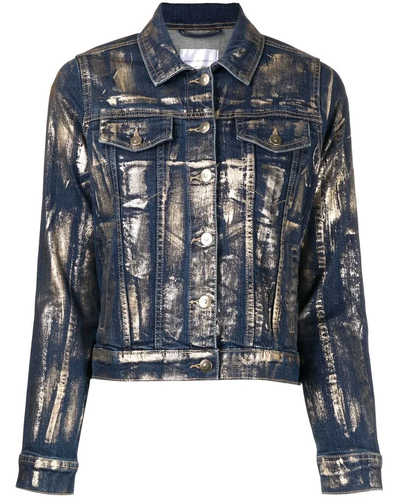 MADISON.MAISON Jeansjacke mit Metallic-Print Gold