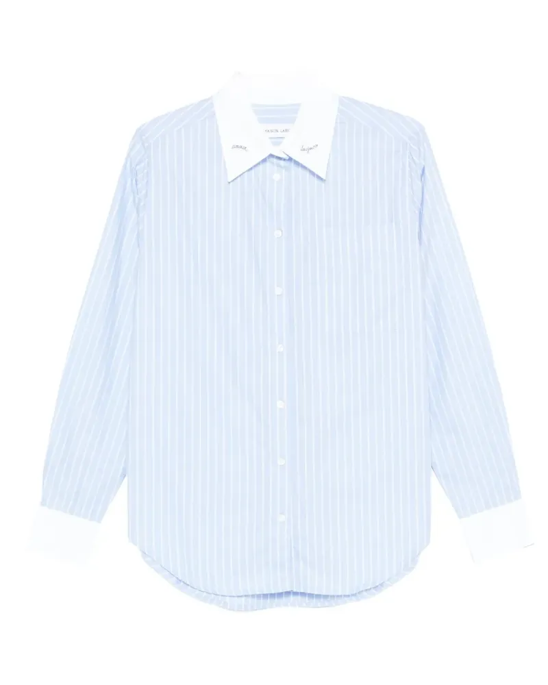 Maison Labiche stripes embroidered collar shirt - Blau Blau