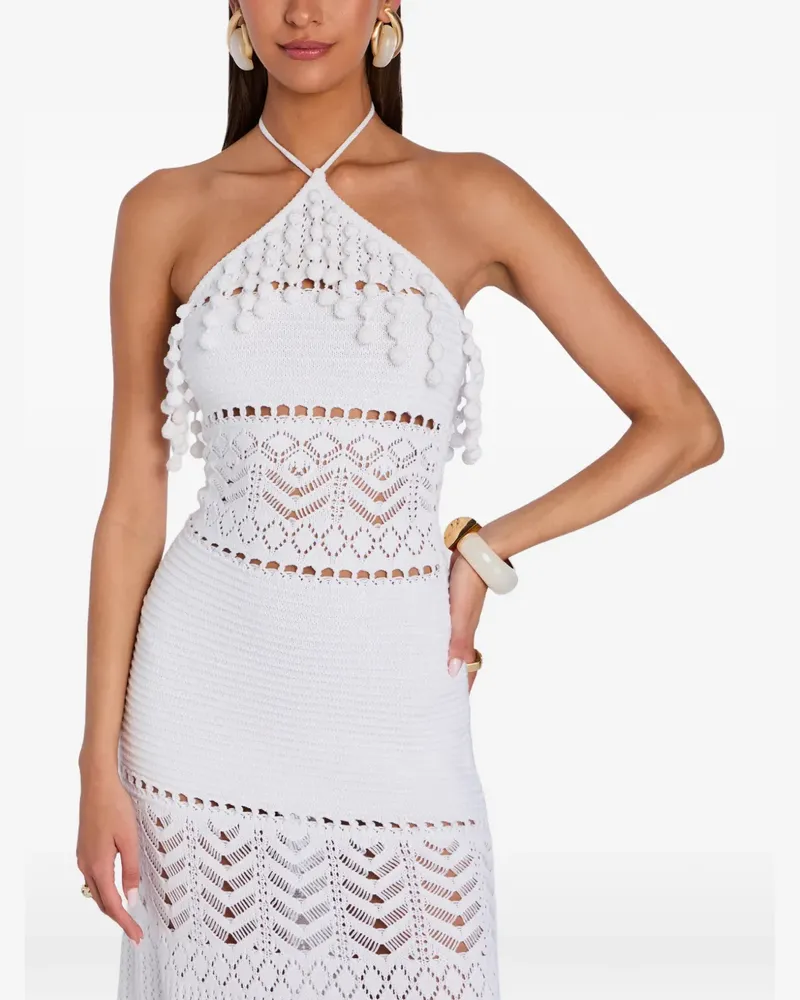 Retrofête Gehäkeltes Perette Midikleid - Weiß Weiß