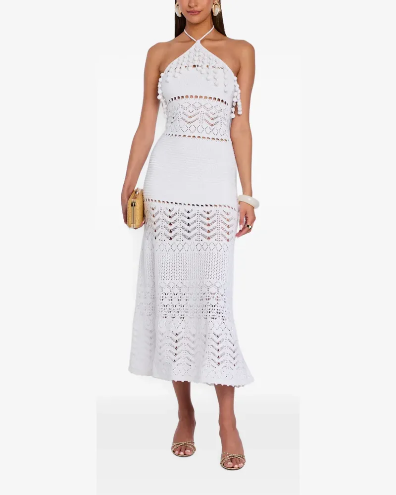 Retrofête Gehäkeltes Perette Midikleid - Weiß Weiß