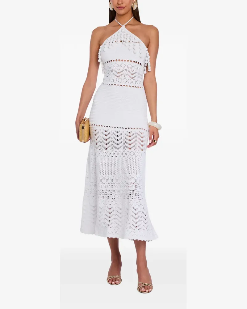 Retrofête Gehäkeltes Perette Midikleid - Weiß Weiß