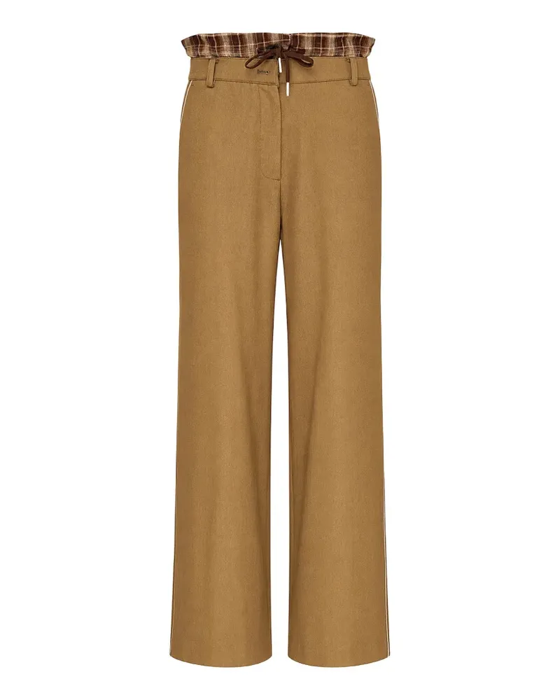 Musée layered-waistband straight-leg trousers - Nude Nude