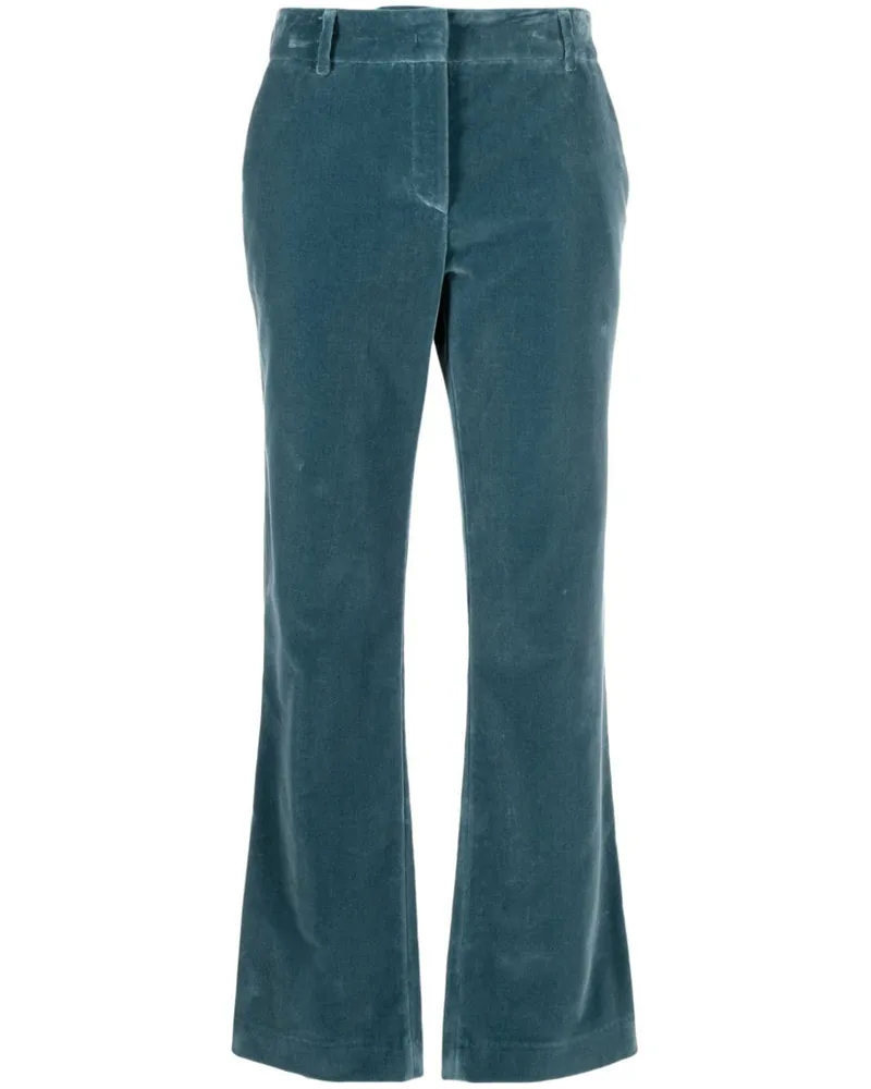 La DoubleJ Cropped-Hose mit Samt-Finish - Blau Blau