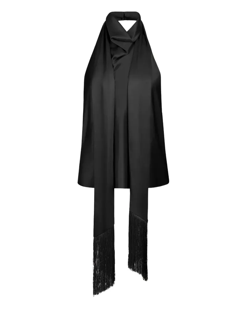 Nina Ricci Neckholder-Top mit Fransen - Schwarz Schwarz
