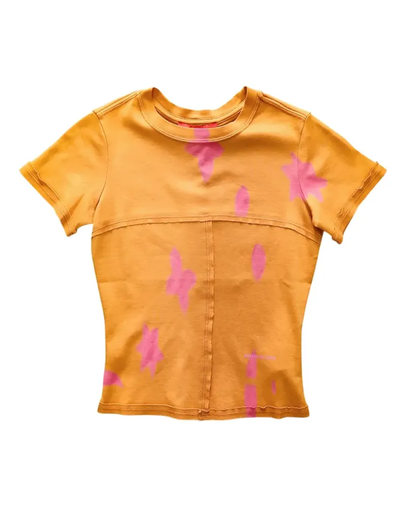 Eckhaus Latta abstract-print T-shirt - Orange Orange