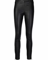 Ferragamo Cropped-Leggings aus Leder Schwarz