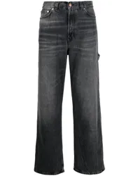 Haikure Wide-Leg-Jeans mit Tragefalten Schwarz