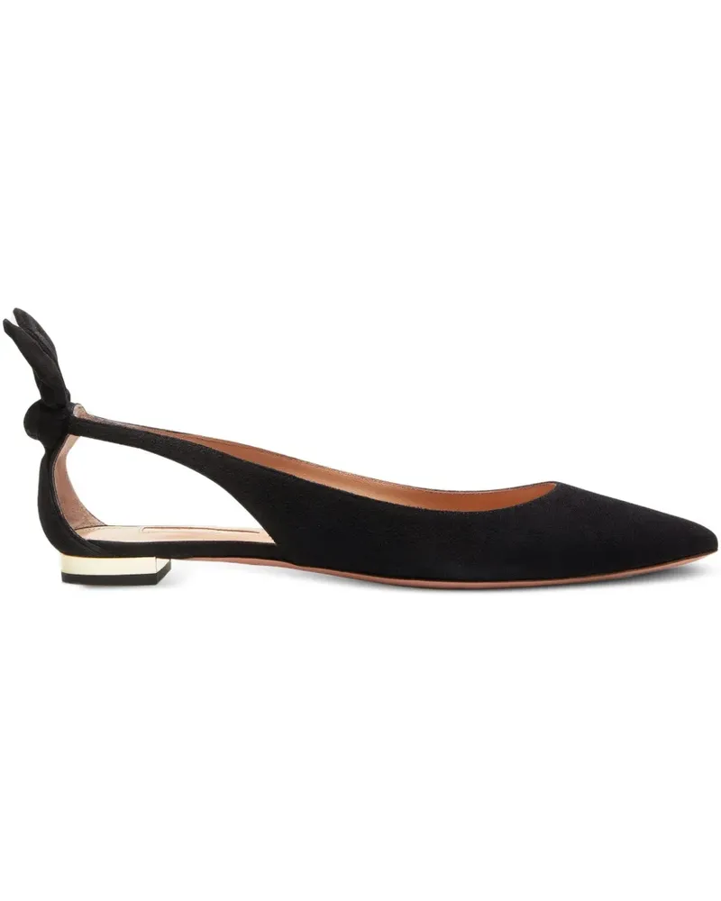Aquazzura Bow Tie Ballerinas mit Cut-Out - REM BLACK Rem