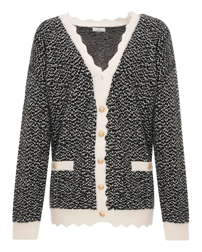Fracomina scallop-edge knit cardigan - Schwarz Schwarz
