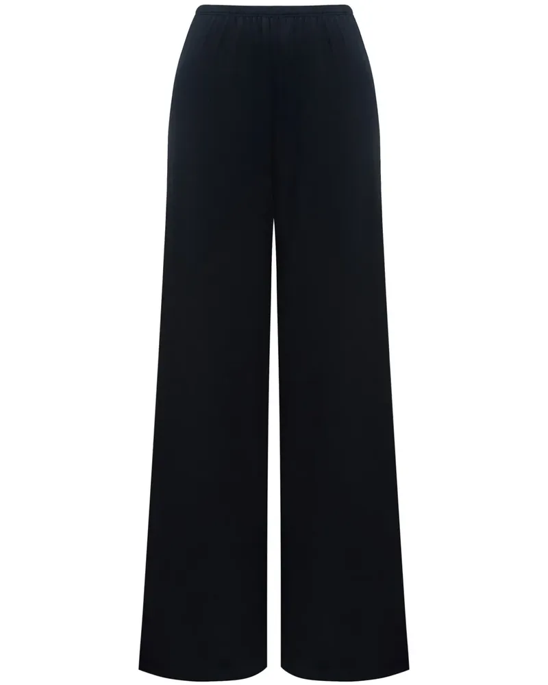 12 STOREEZ Weite Seidenjersey-Hose - Schwarz Schwarz