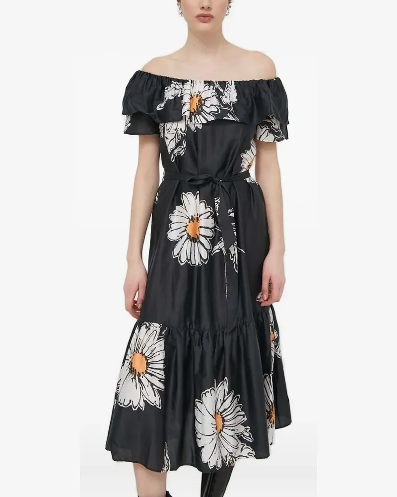 Desigual Schulterfreies Kleid - Schwarz Schwarz