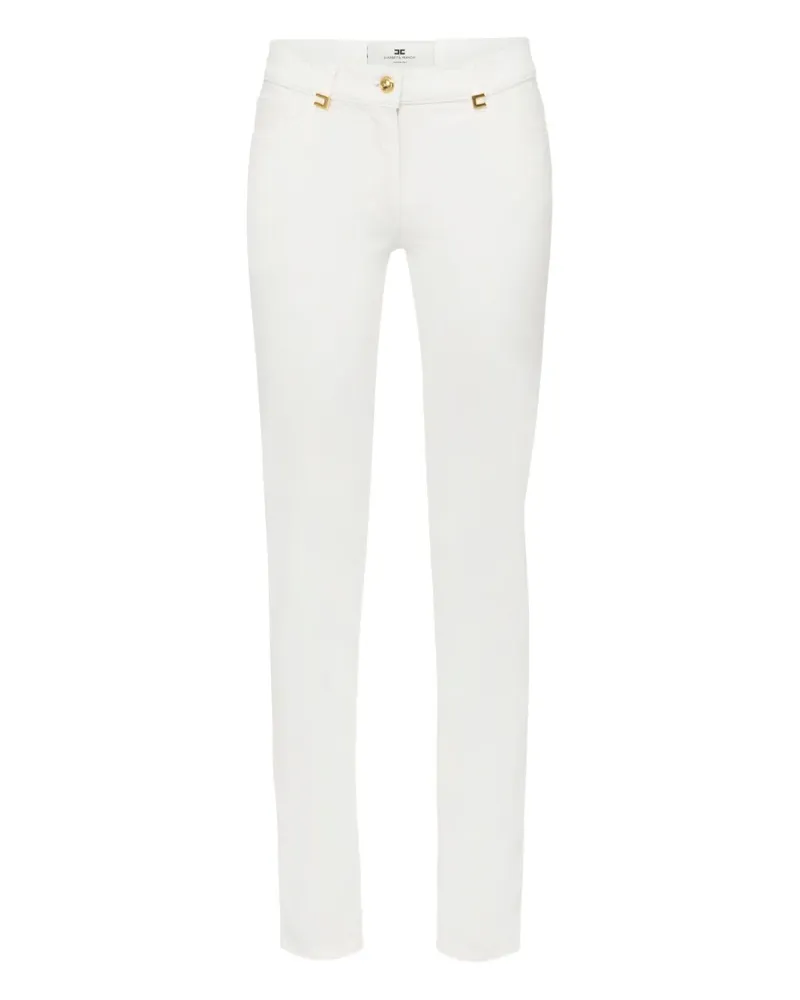 Elisabetta Franchi Skinny-Jeans mit Logo - Weiß Weiß