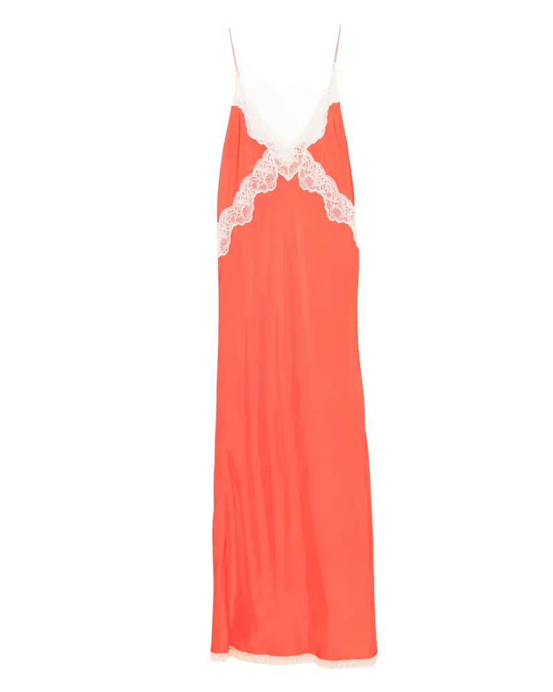 forte_forte Maxikleid mit V-Ausschnitt - Rot Rot