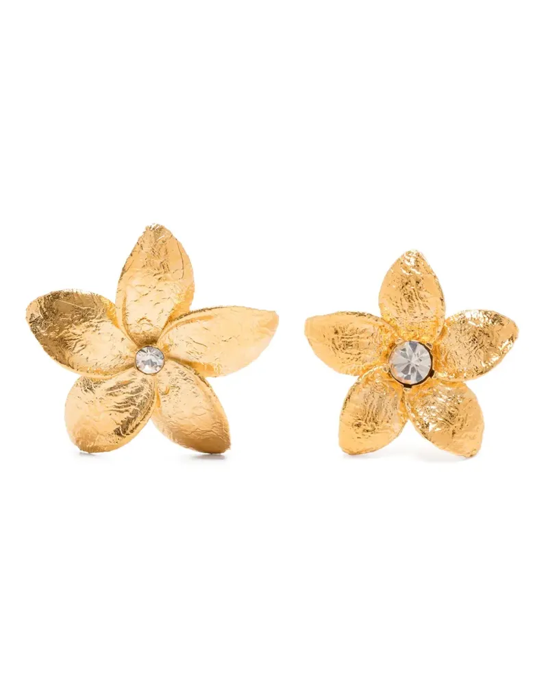 forte_forte Kristallohrringe mit Blumenform - Gold Gold