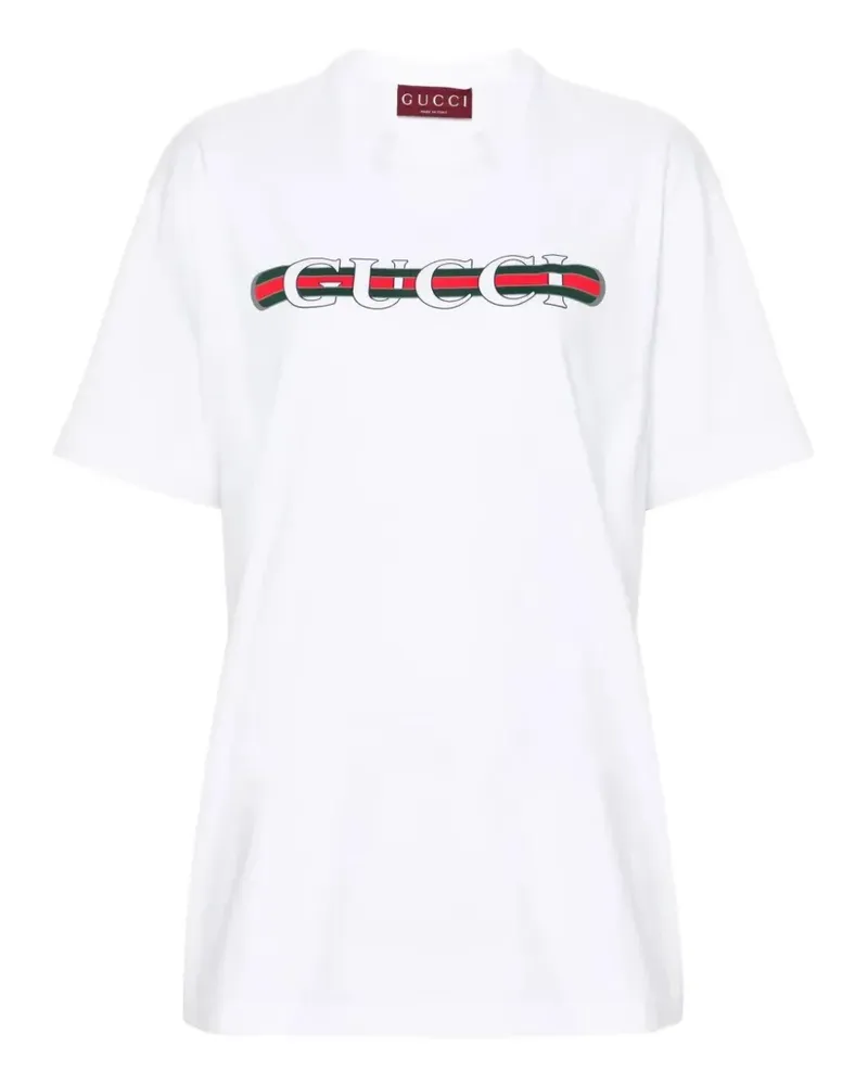 Gucci T-Shirt mit Logo-Print - Weiß Weiß