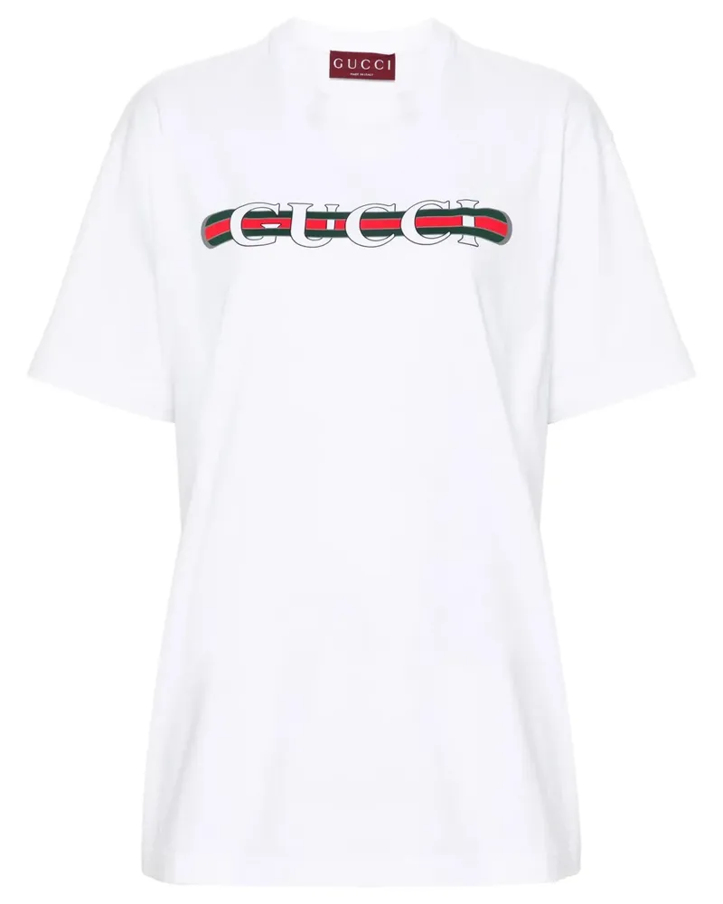 Gucci T-Shirt mit Logo-Print - Weiß Weiß