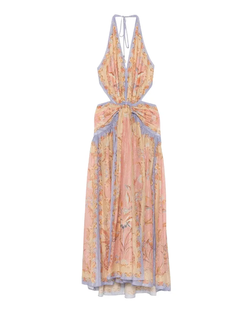 Zimmermann Indra plunge-neck maxi dress - Nude Nude