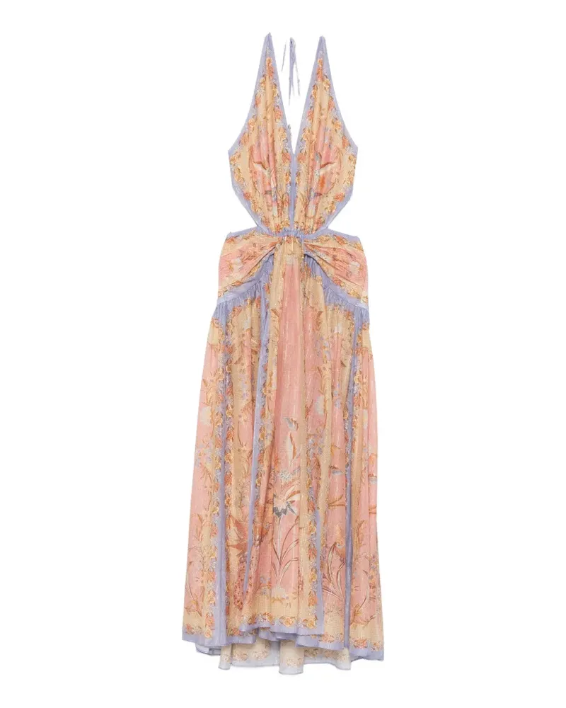 Zimmermann Indra plunge-neck maxi dress - Nude Nude