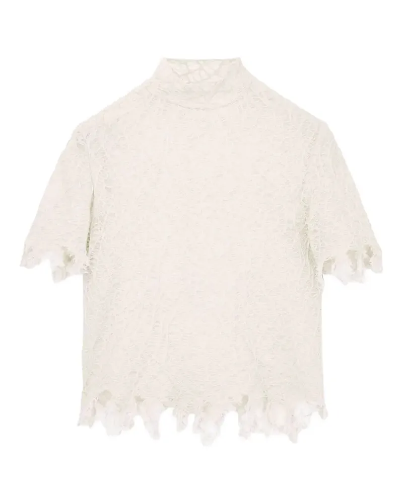 Alexander McQueen Top aus Seidenspitze - Nude Nude
