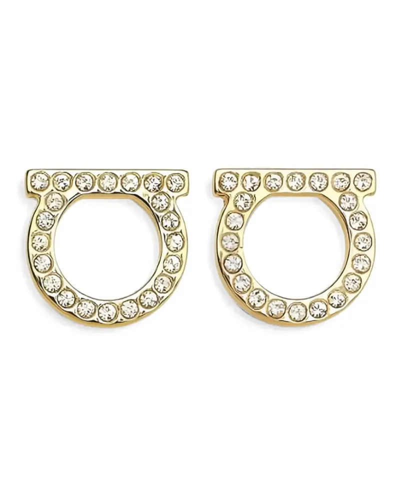 Ferragamo Gancini crystal-embellished earrings - Gold Gold