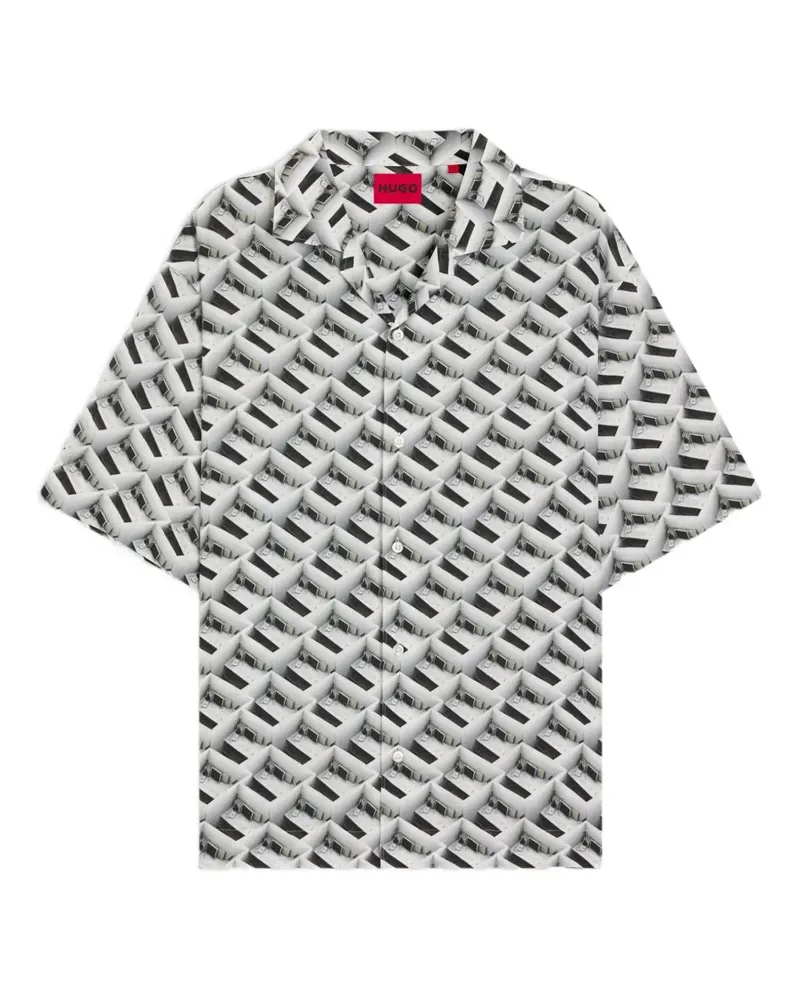 HUGO BOSS Hemd mit Print - Weiß Weiß