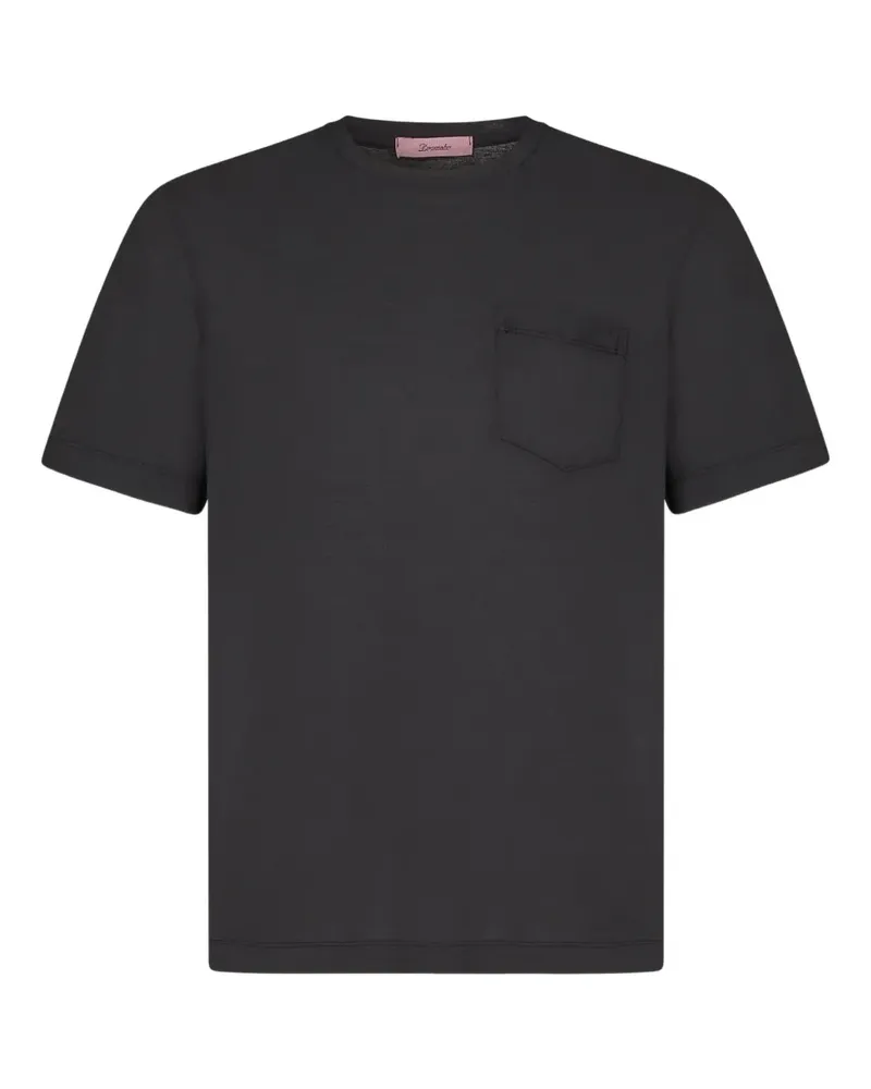 Drumohr  T-Shirt mit Brusttasche - Schwarz Schwarz