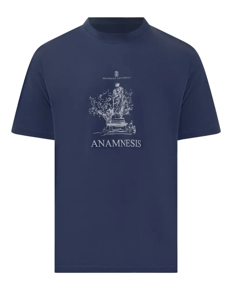 Brunello Cucinelli Anamnesis T-Shirt mit Print - Blau Blau