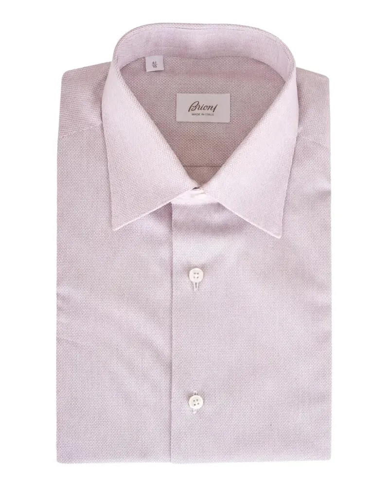 Brioni Hemd mit Mikro-Muster - Rosa Rosa